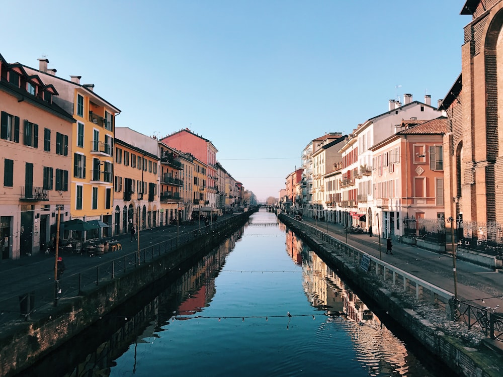 a canal with buildings along it