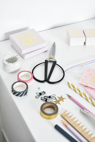 a table with a variety of objects on it