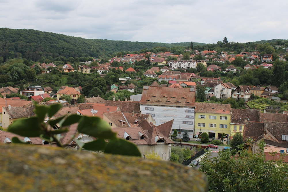 a group of buildings in a town