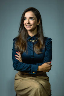 a person in a blue shirt