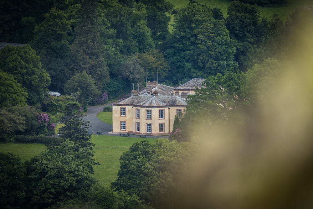 a house surrounded by trees