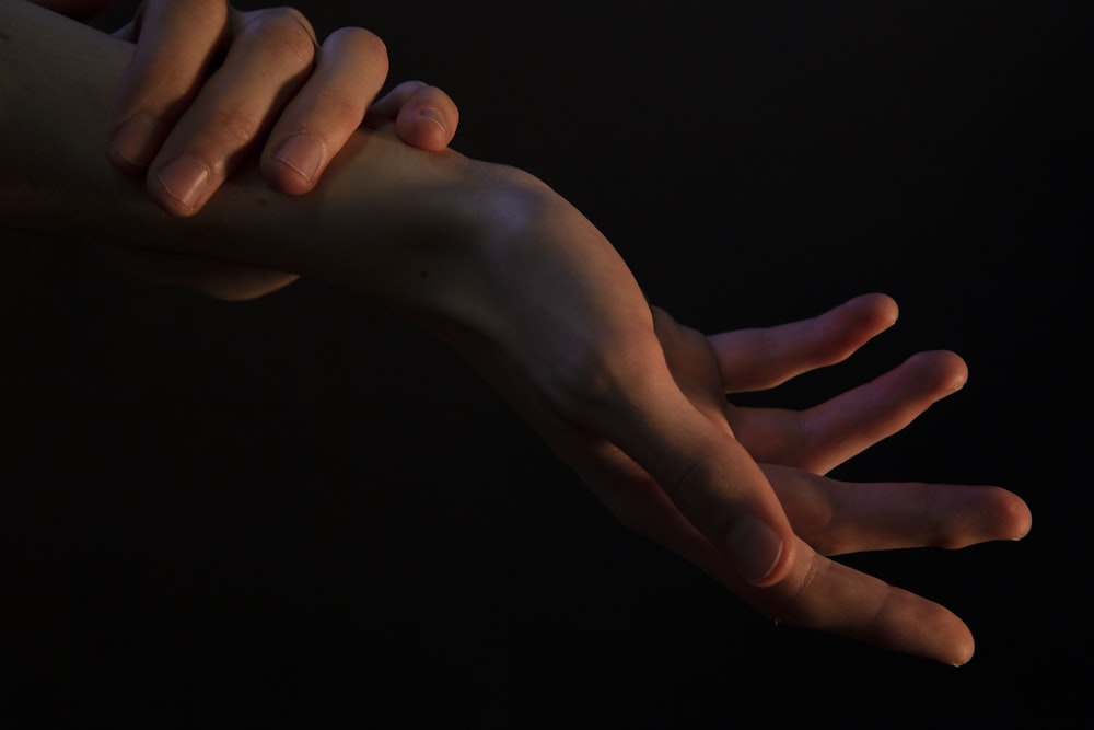 a close-up of a person's hand