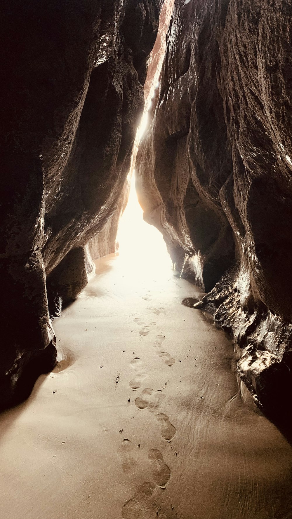 a cave with a river in it