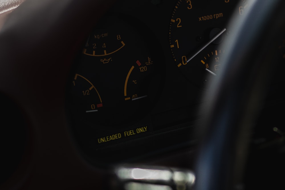 a close up of a car dashboard