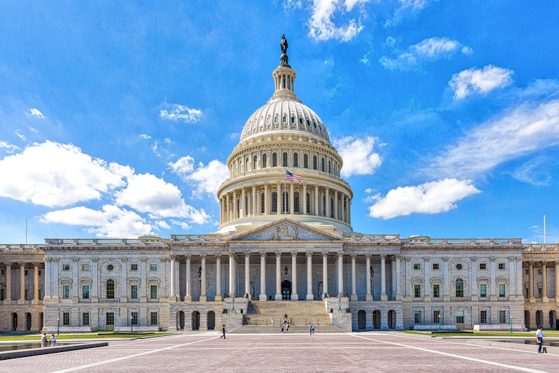 US Capitol building with a flag on top