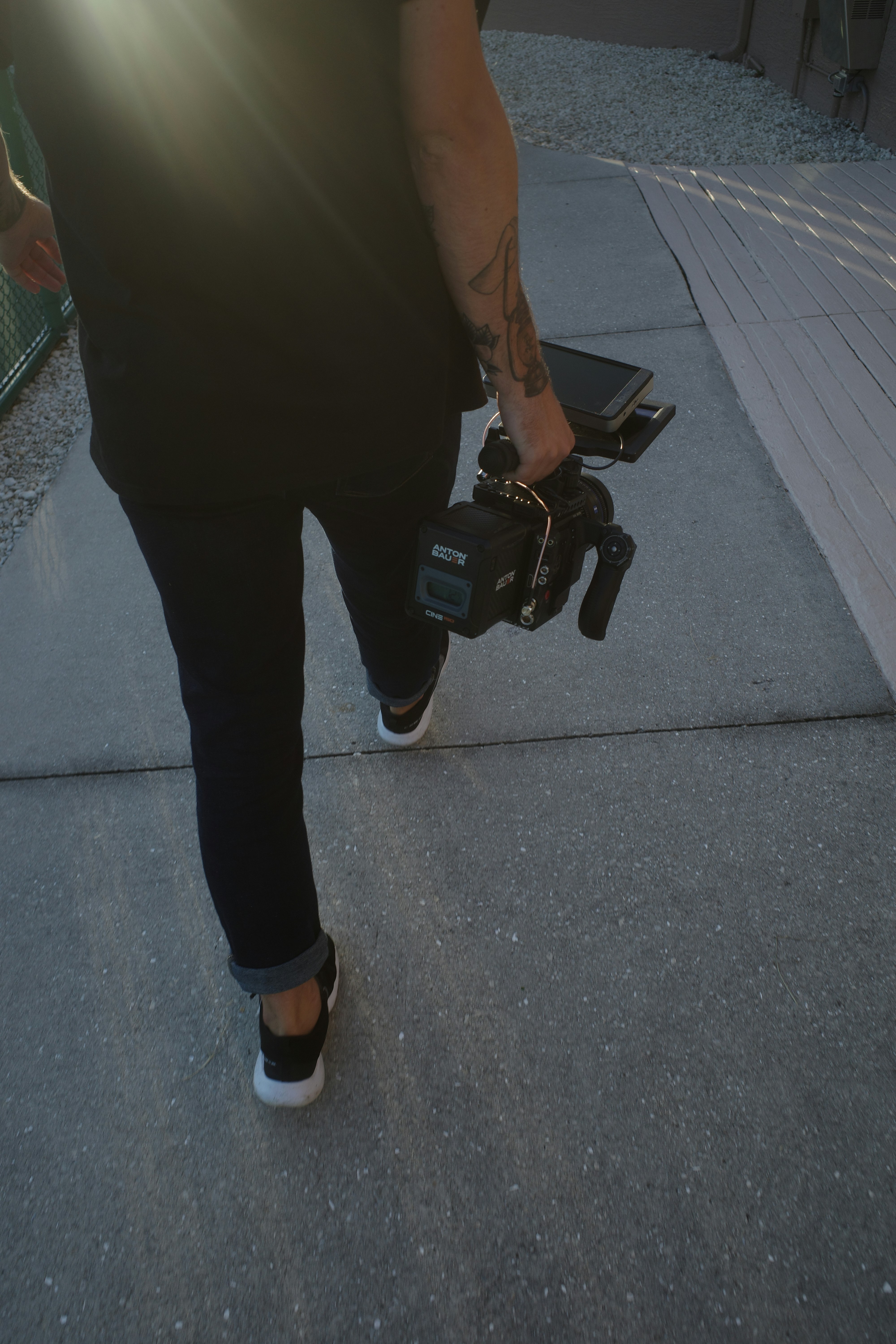 a person holding a camera