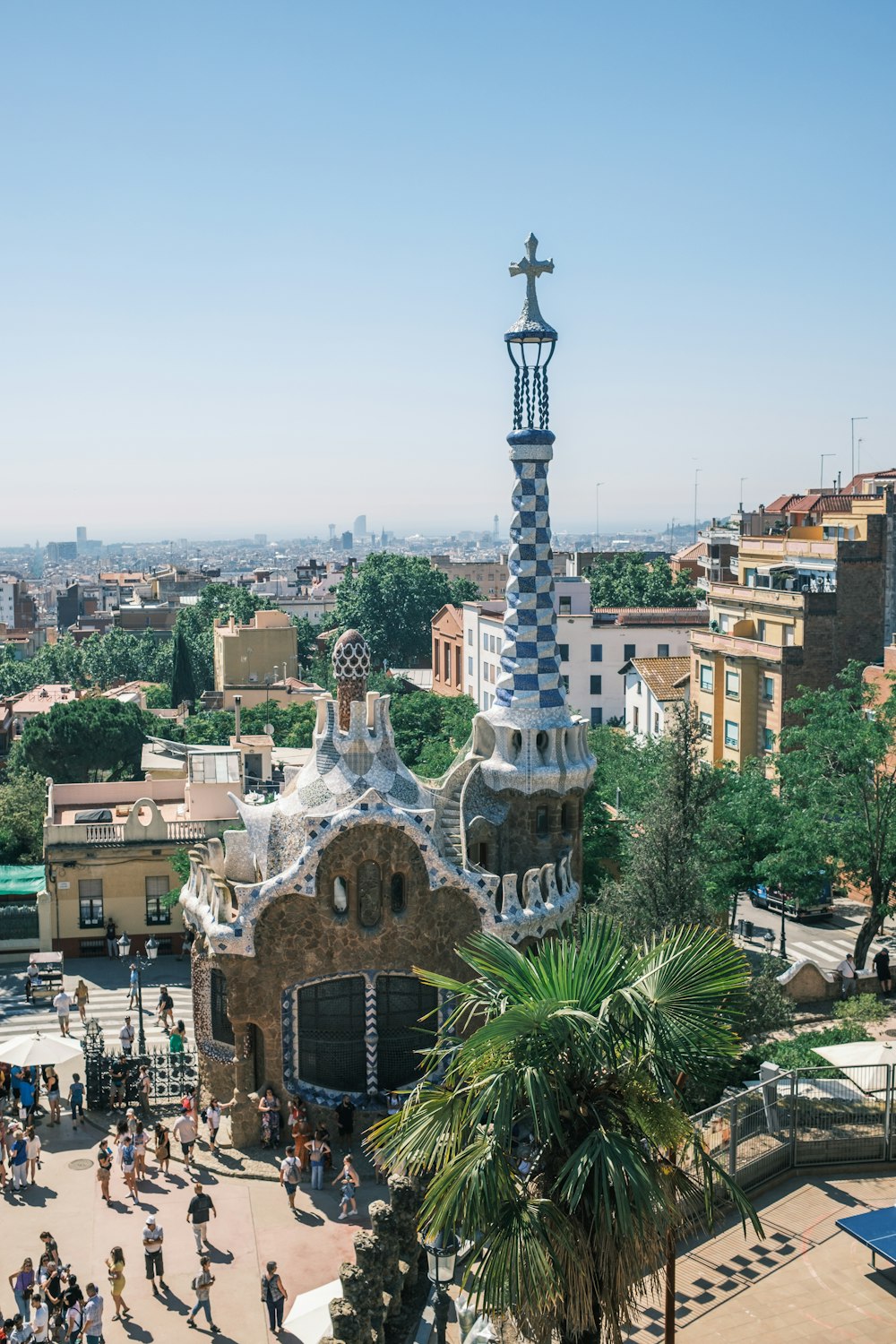 a large tower in a city