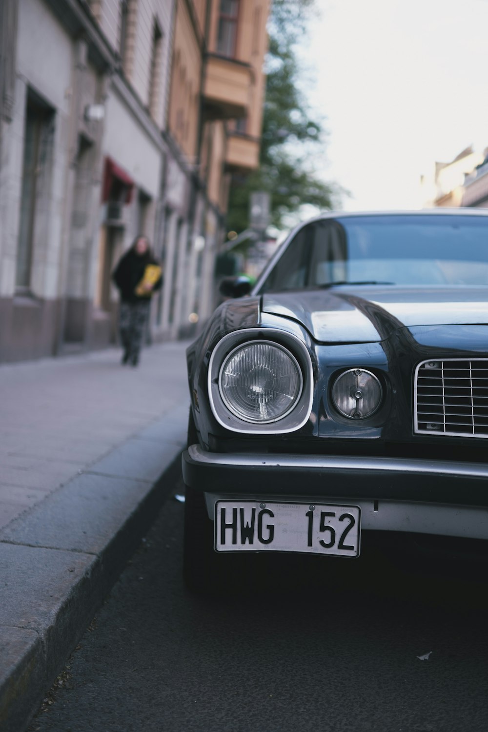 a car parked on the side of a street