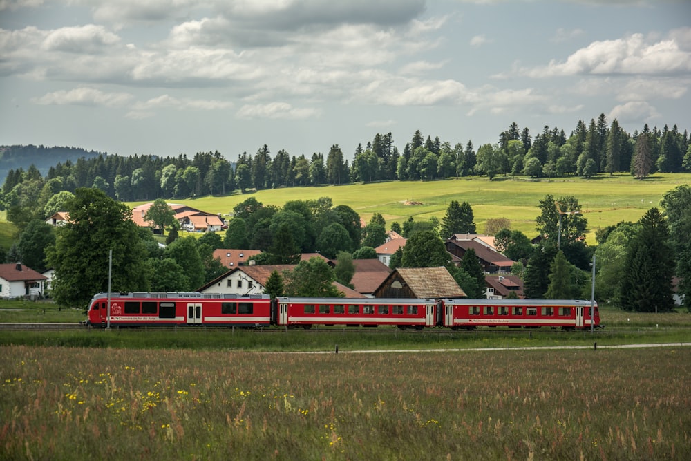 a train on the railway tracks