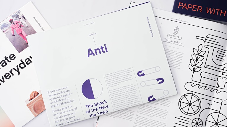 A colorful zine spread showcasing cultural trends with bold typography and vibrant illustrations.