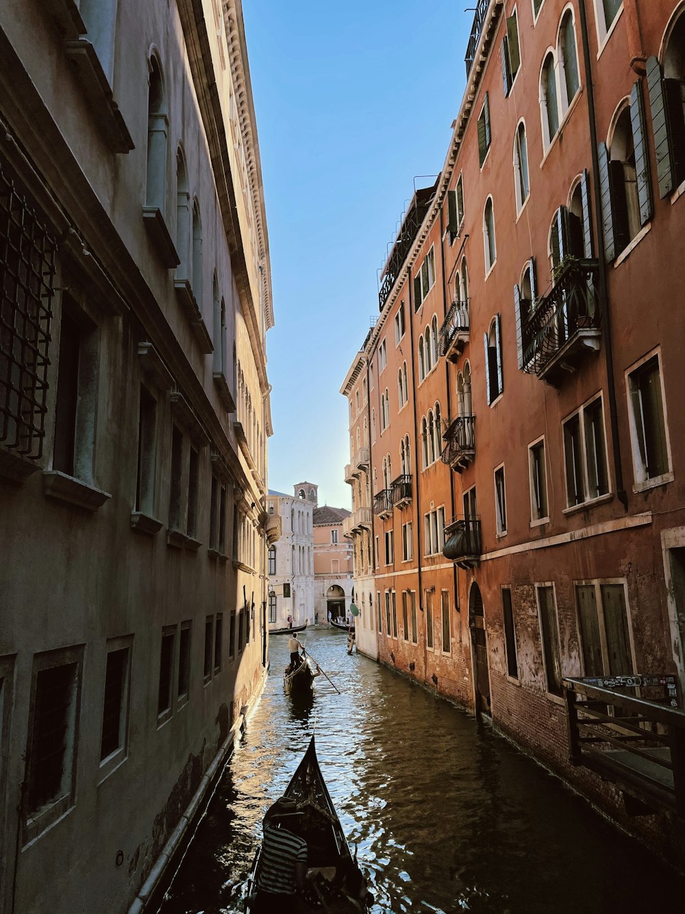 a canal between two buildings