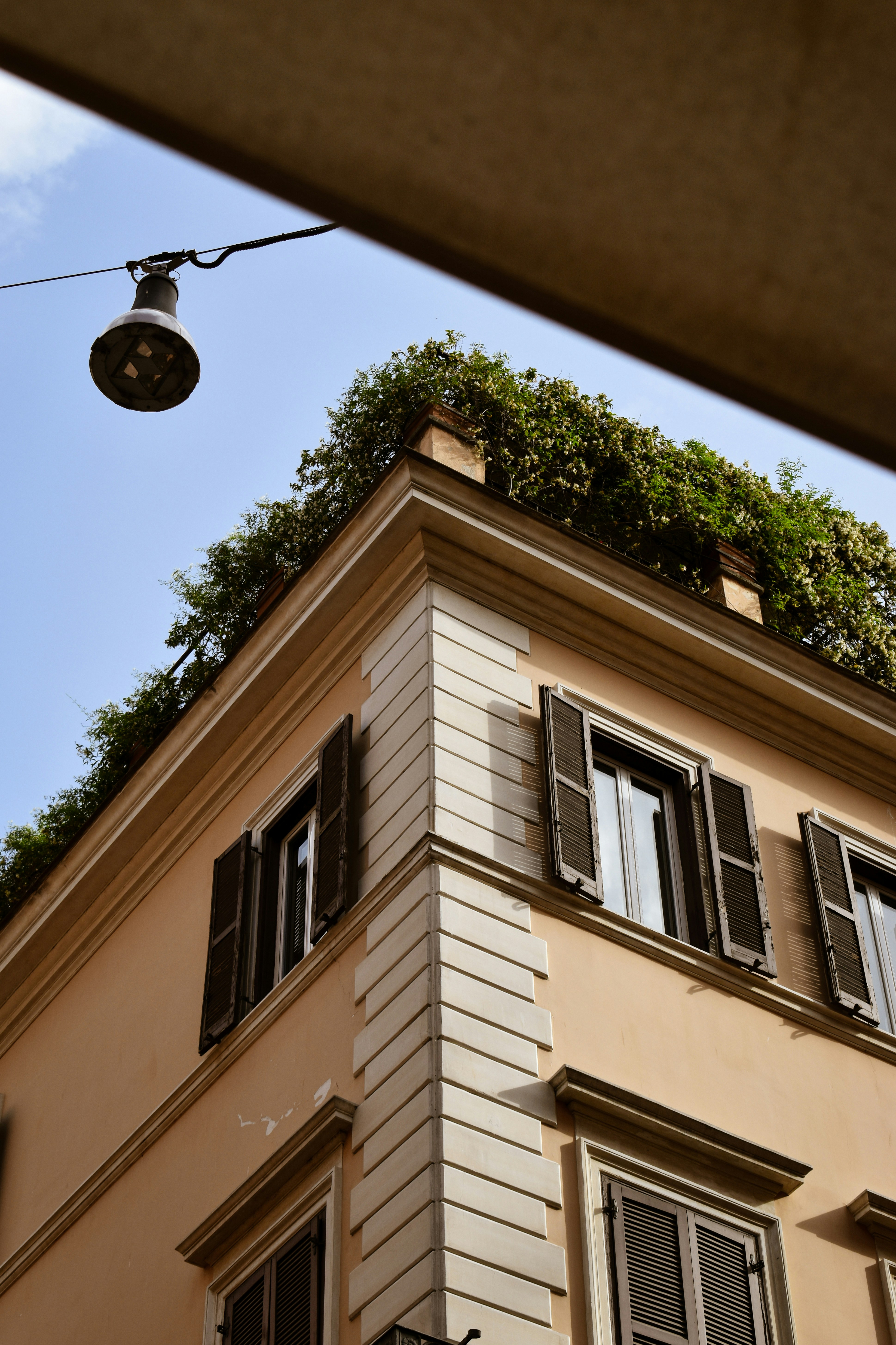 a light on a building