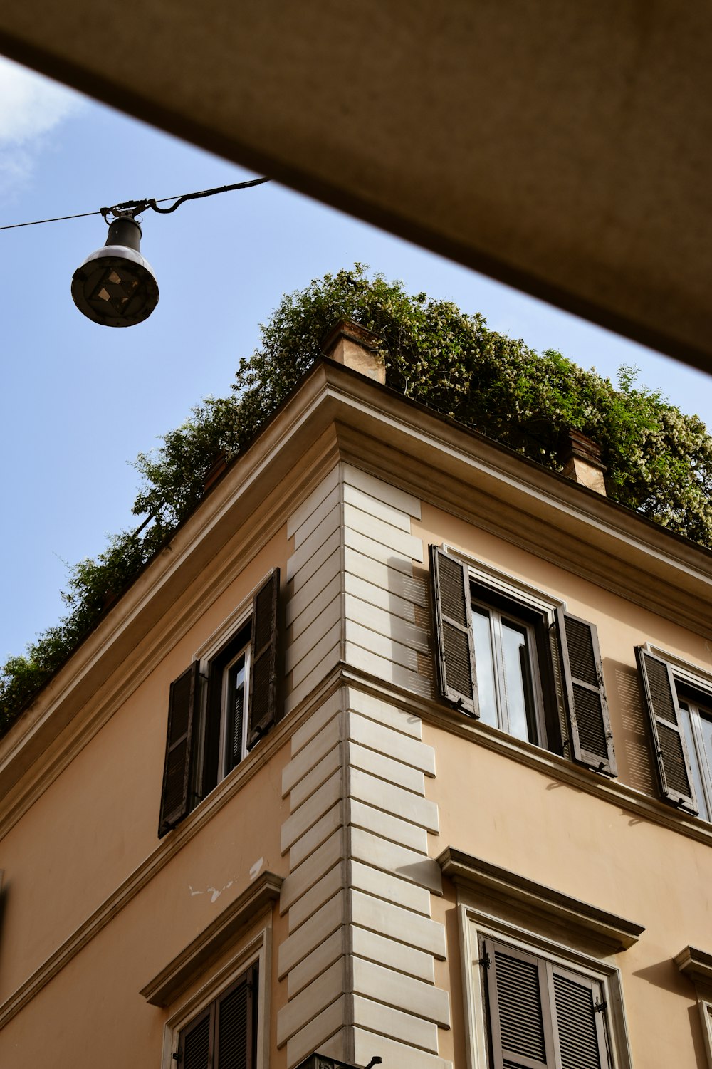 a light on a building