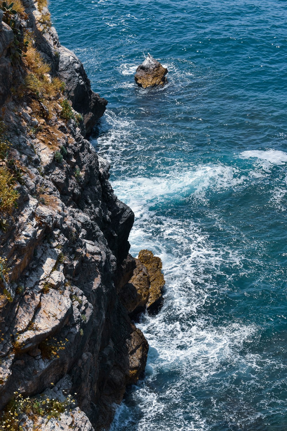 a rocky coast line