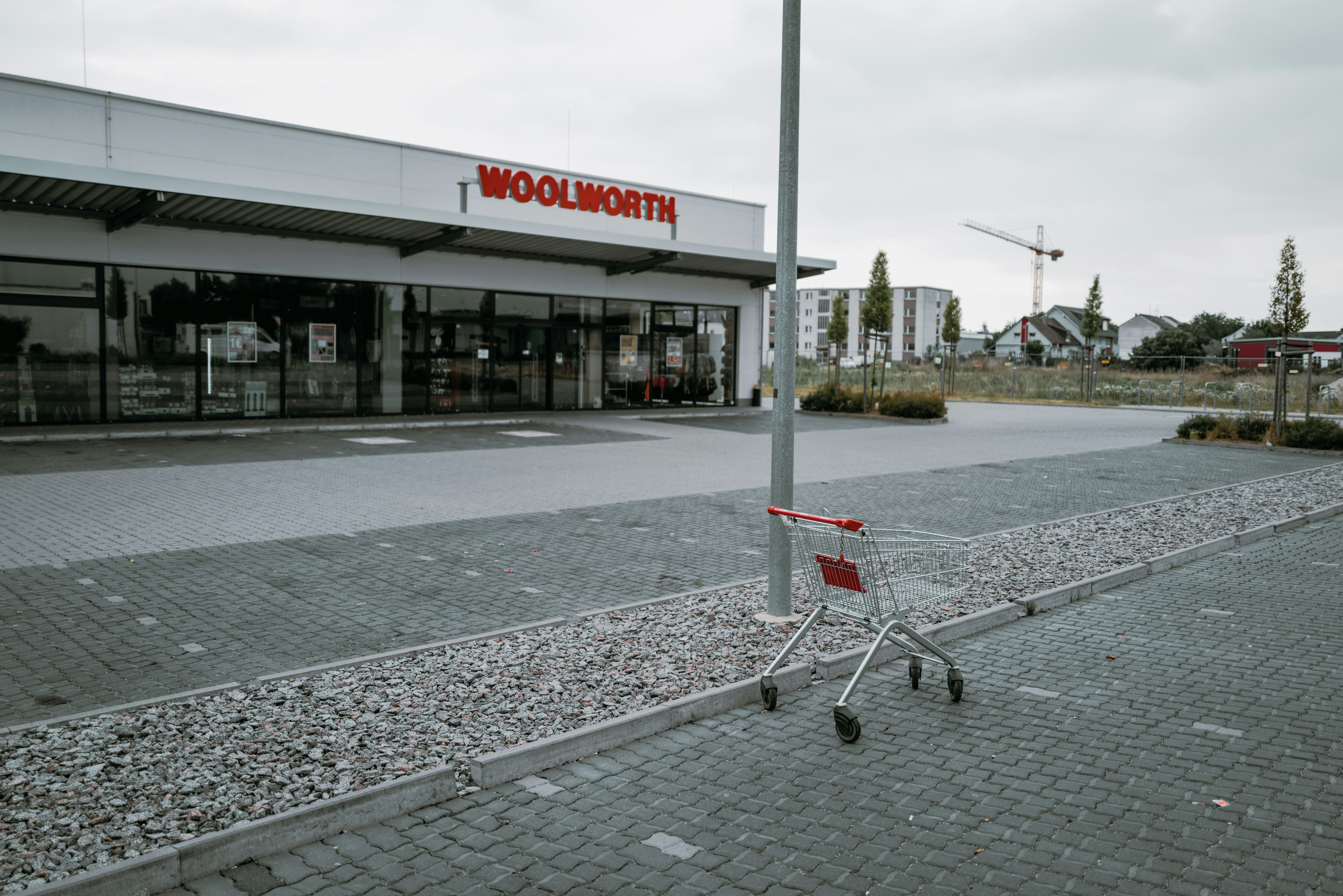a shopping cart outside of a store