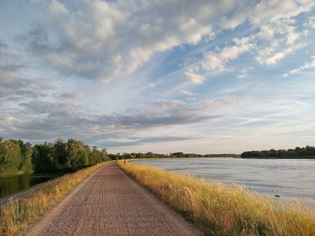 A serene landscape with a path leading towards a bright horizon, symbolizing a journey of moral growth.