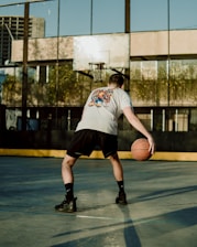 a man playing basketball