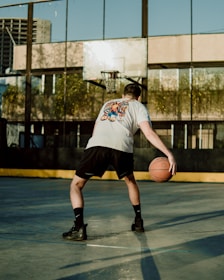 a man playing basketball