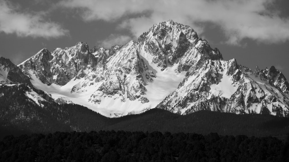 a mountain with snow