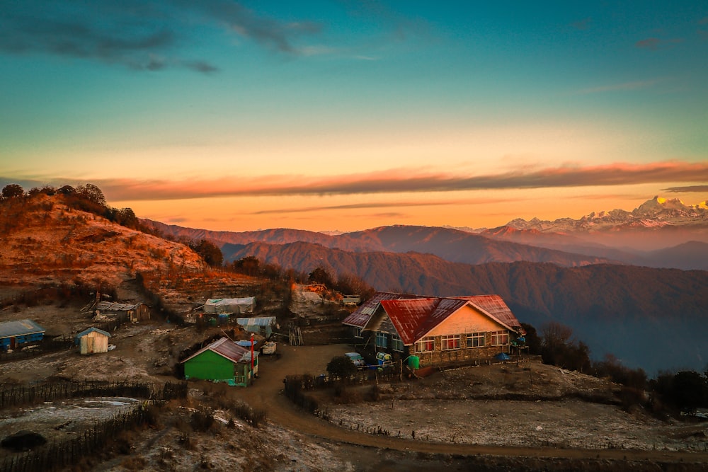 a group of houses in a valley