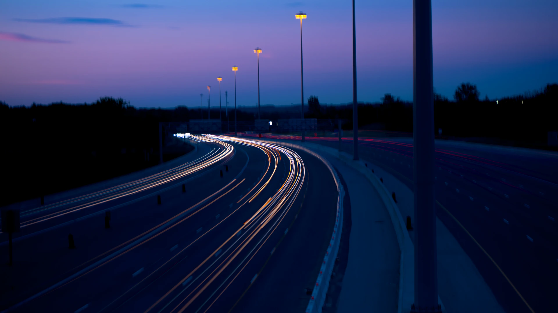 a road with lights on it