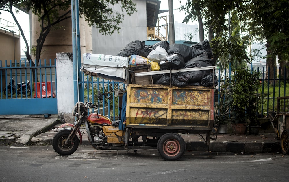 a cart full of garbage