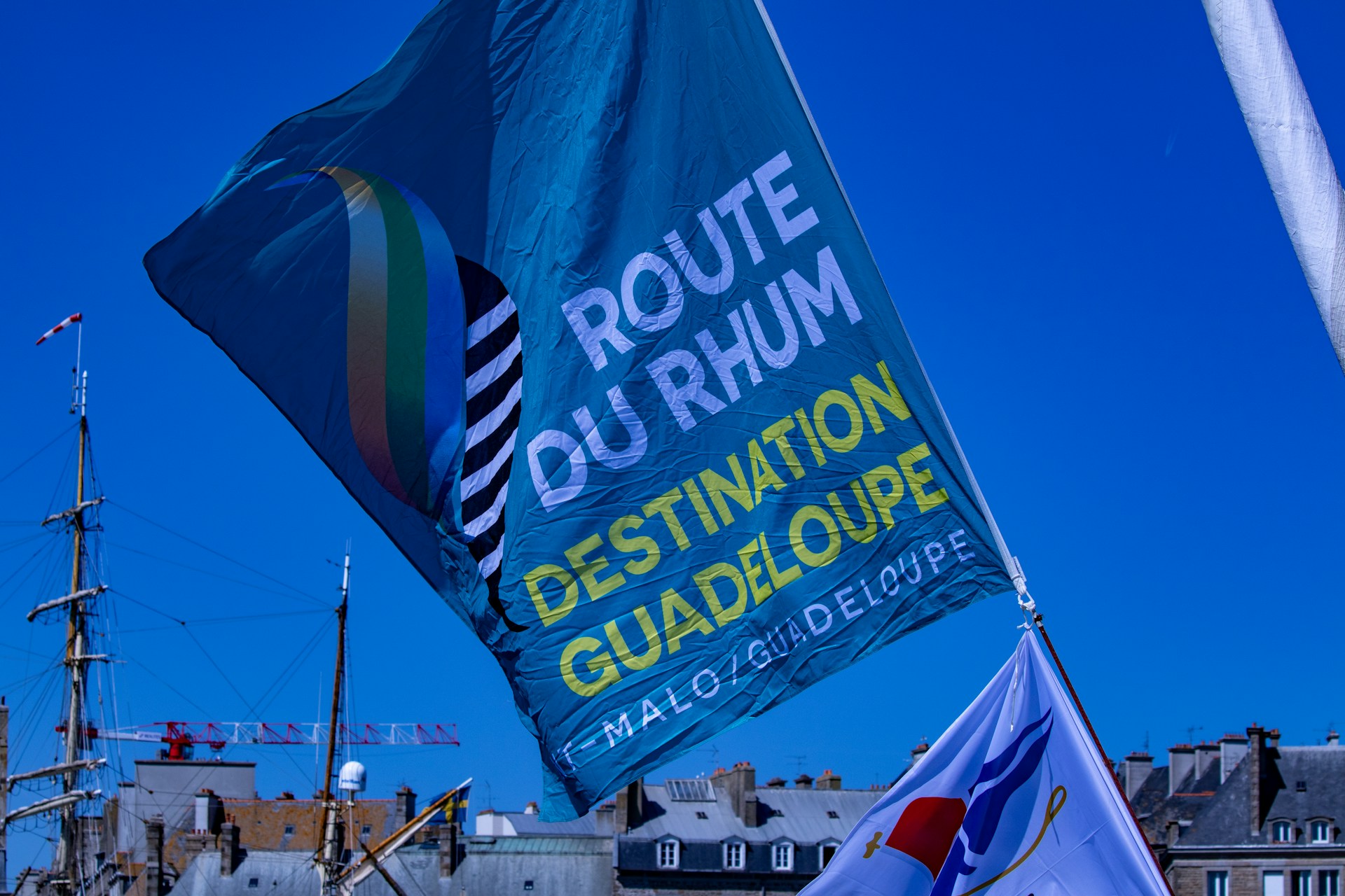 a blue and green flag