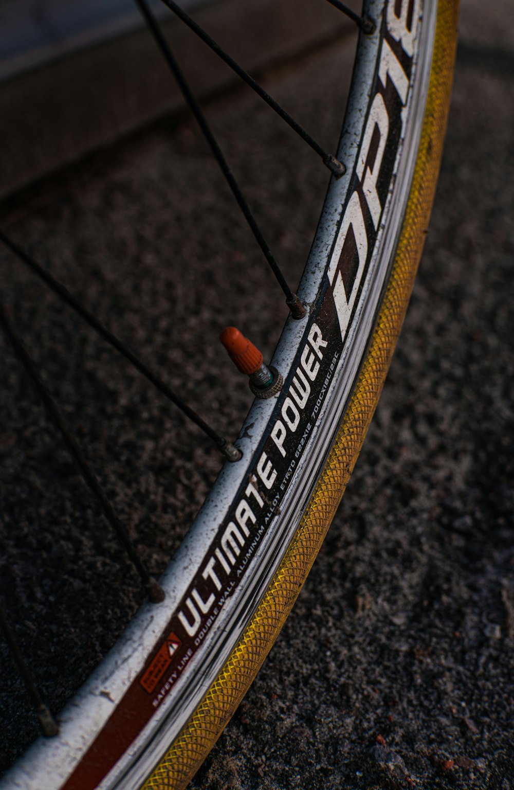 a close up of a bicycle tire