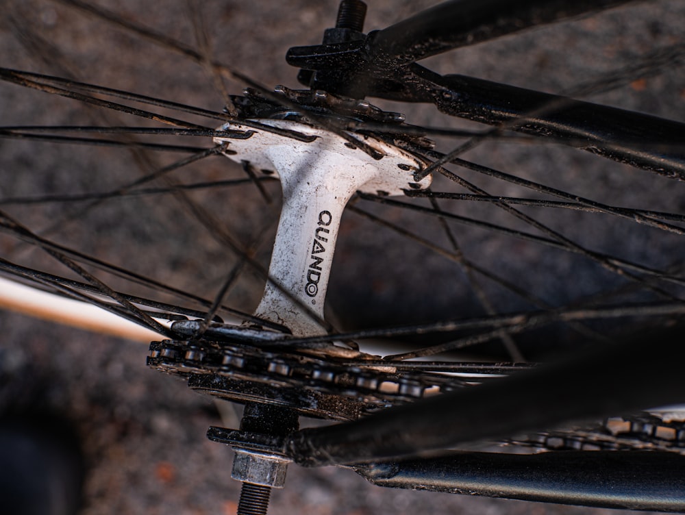 a close up of a bicycle tire