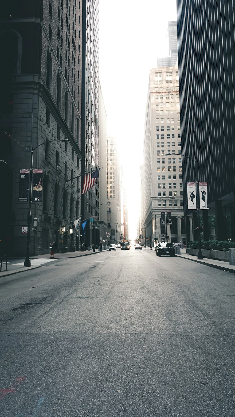 a street with tall buildings on either side of it