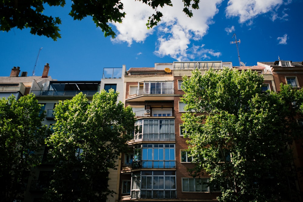 a building with trees in front of it