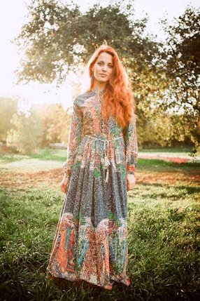 a woman in a dress