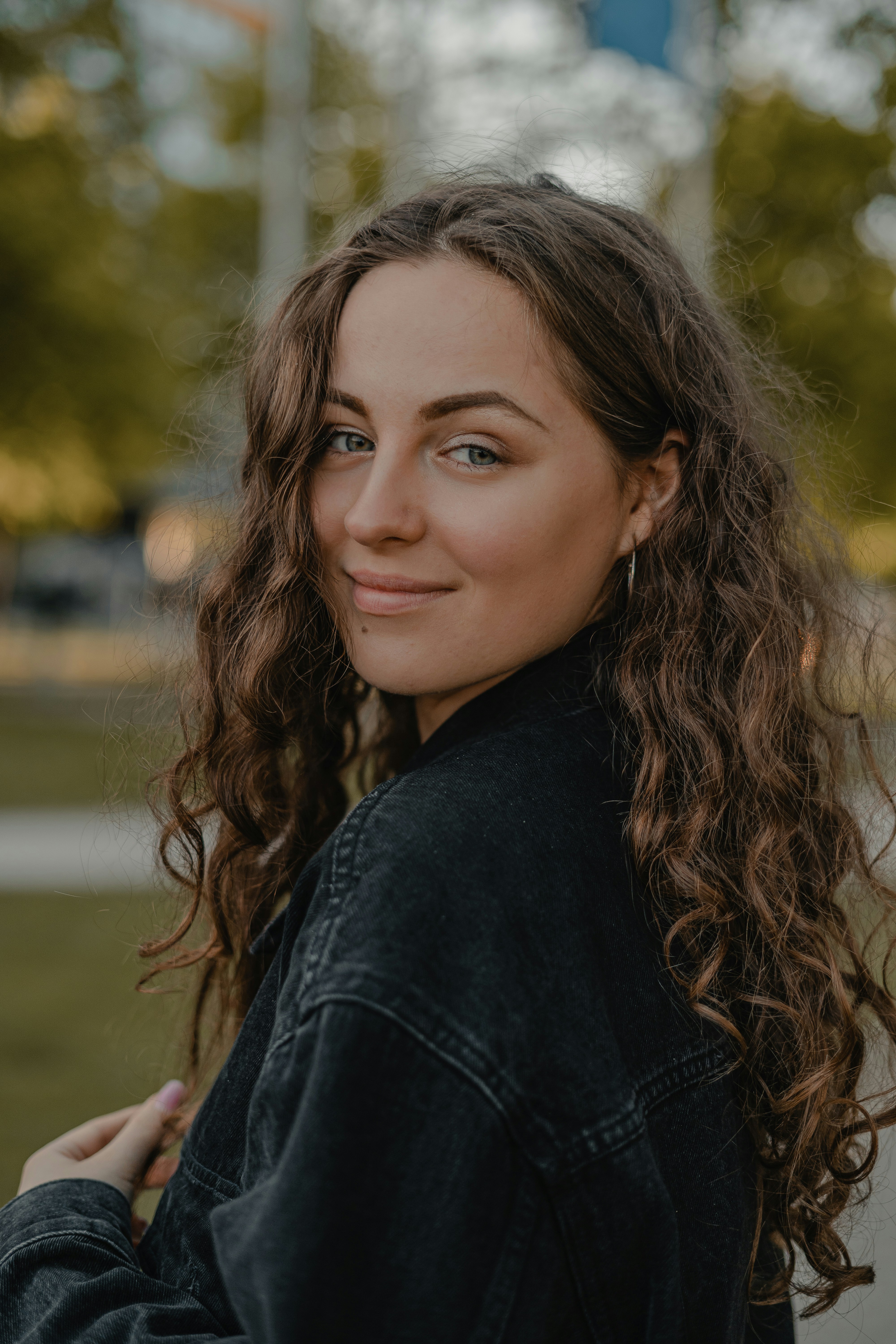a woman with long hair
