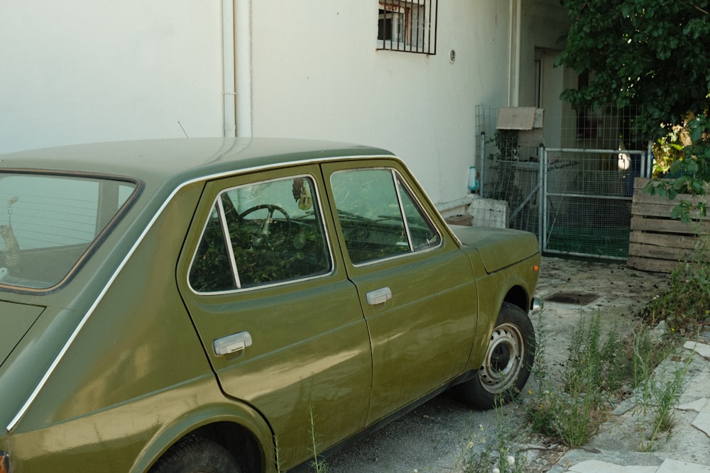 a car parked in a driveway