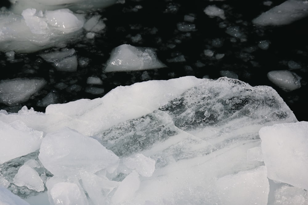 a group of ice formations