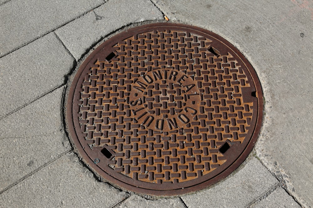 a round brown drain