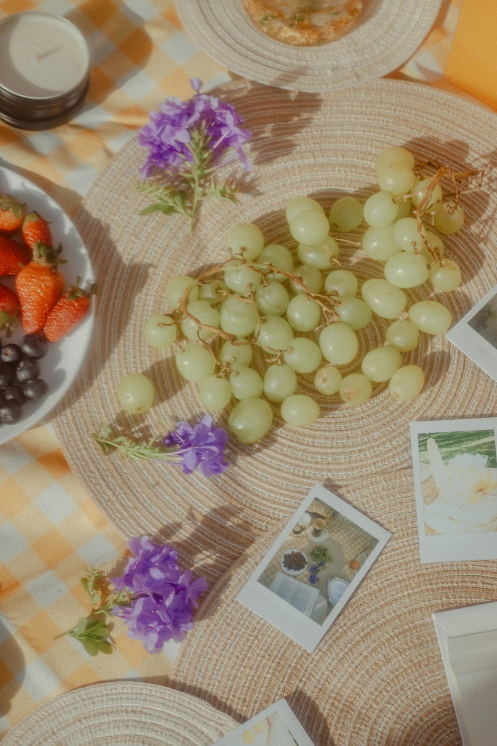 a table with food on it