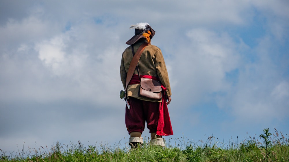 a person in a field