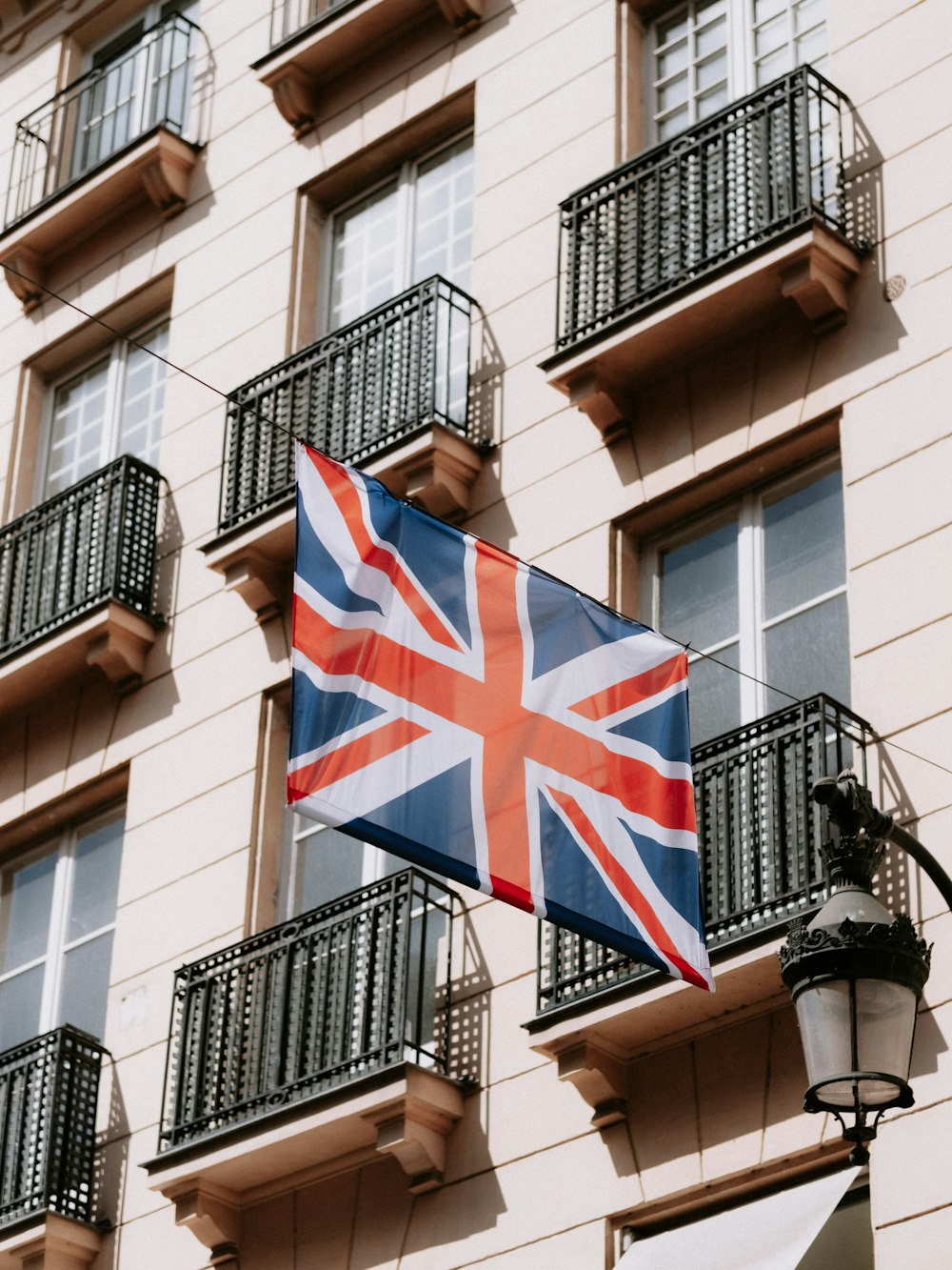 a flag on a building