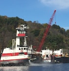 a crane on a boat