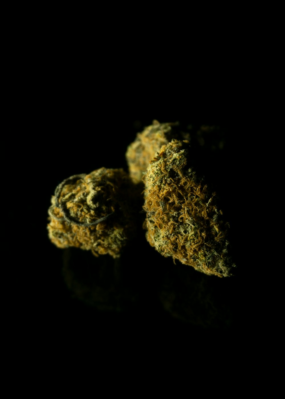 Un primer plano de una roca amarilla y verde