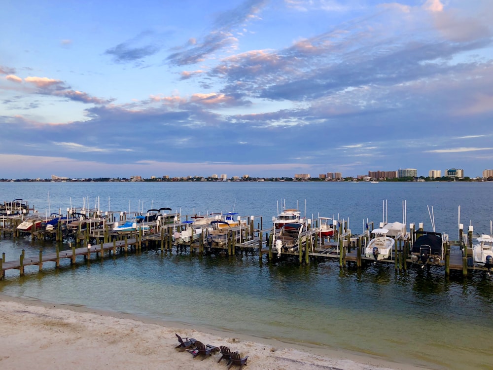 a dock with boats in it