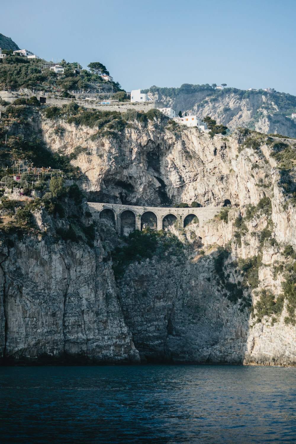 a stone bridge over water