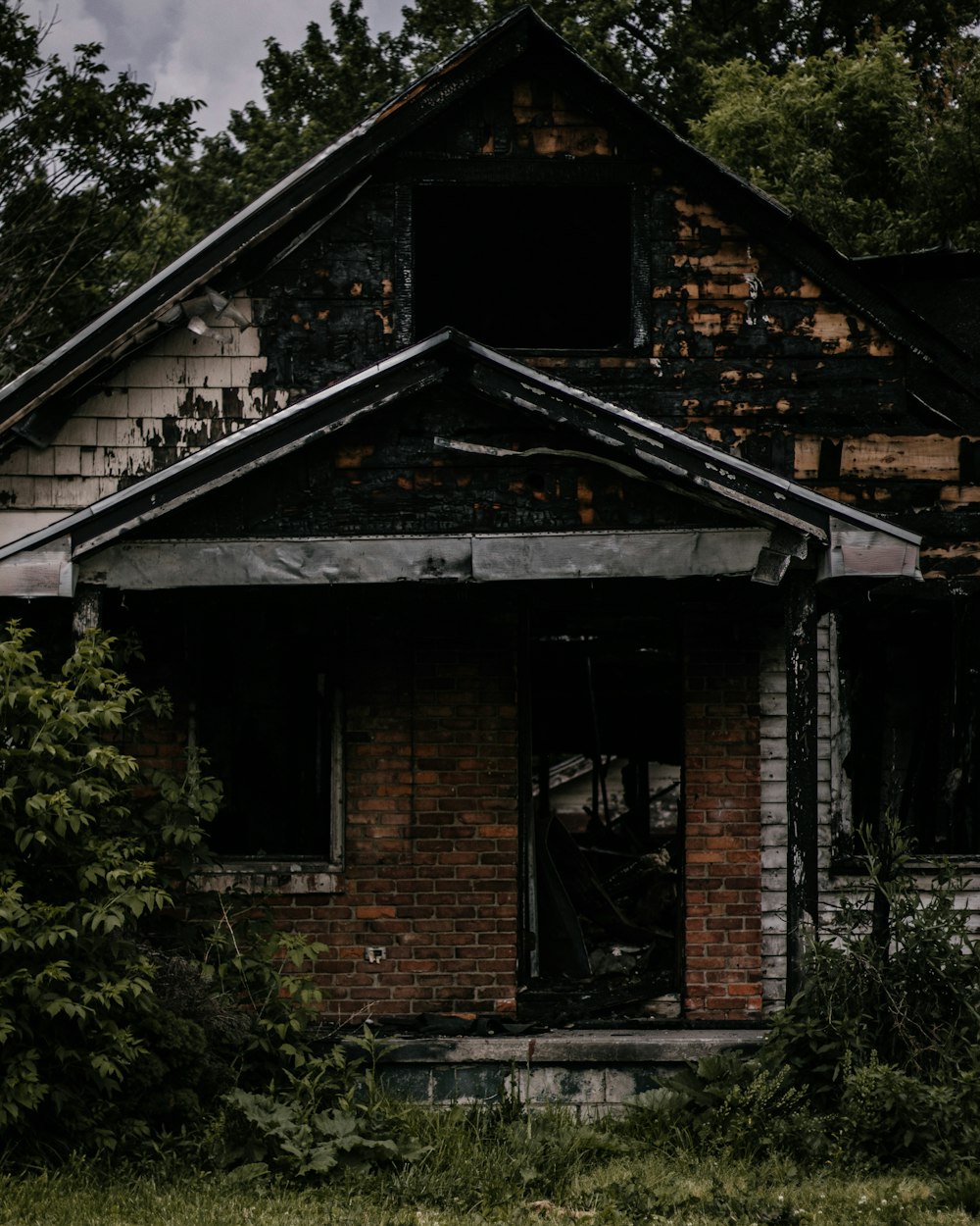 a house with a broken window