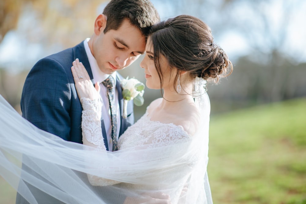 a man and woman kissing