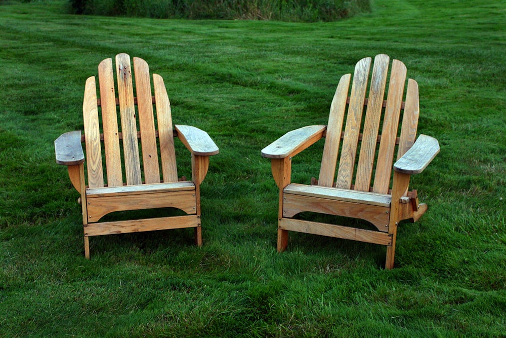 two chairs on grass