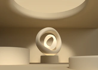 High-resolution photo of a minimalist art installation with soft natural lighting.