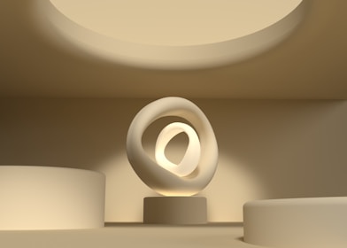 A contemporary home décor piece featuring intertwined metal and wood elements in a minimalist design.