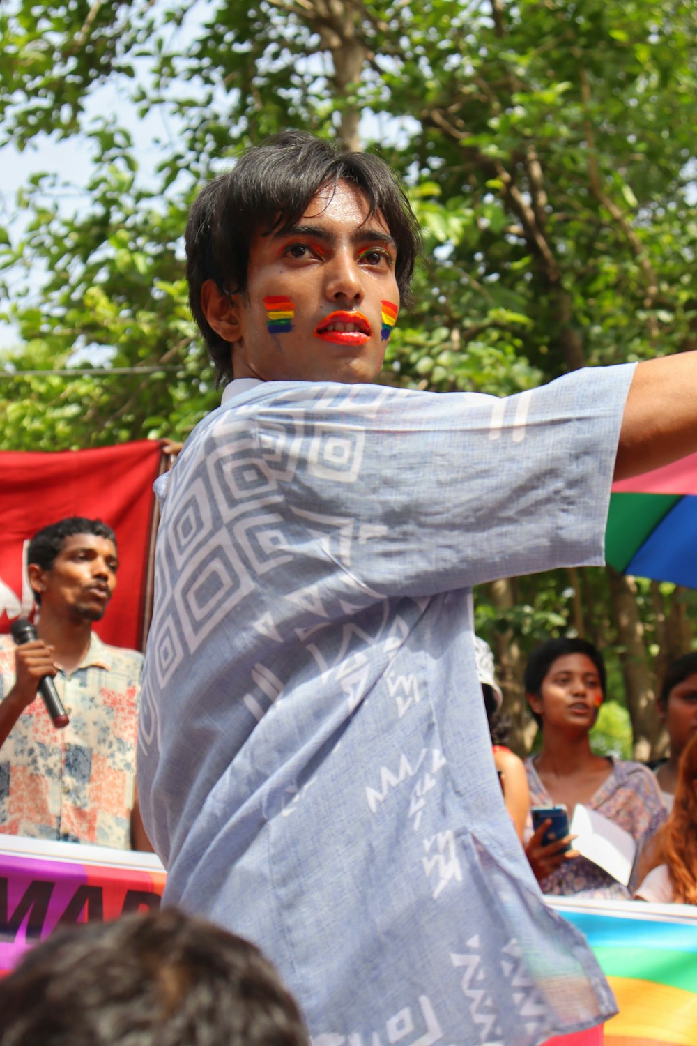 a person with a painted face