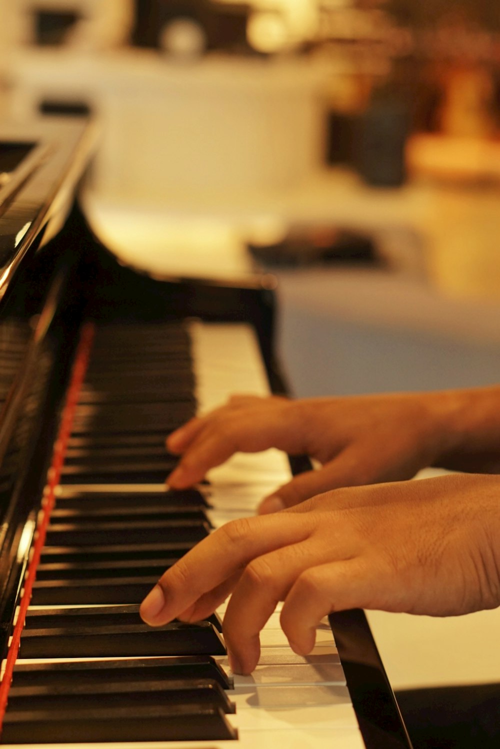 a person playing a piano